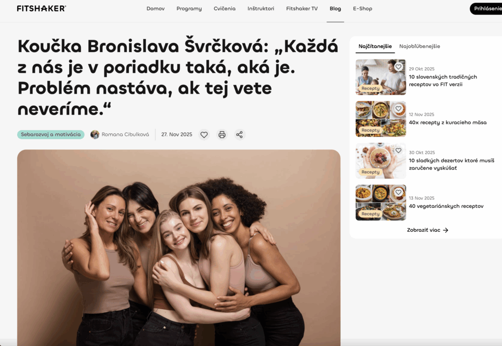 Koučka Bronislava Švrčková: „Každá z nás je v poriadku taká, aká je. Problém nastáva, ak tej vete neveríme.“